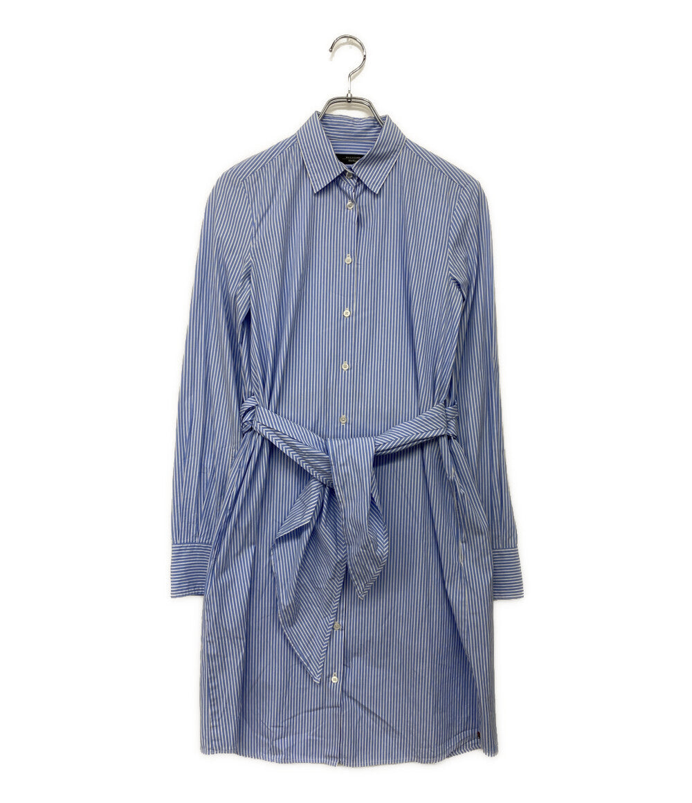 MAX MARA Weekend 長袖シャツワンピース ブルー ストライプ 52210675 レディース SIZE 40 マックスマーラウィークエンド
